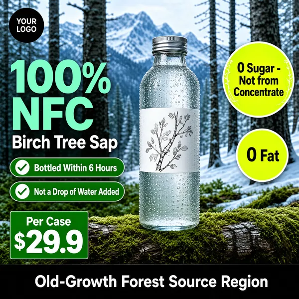 Pristine Alpine Birch Sap Bottle