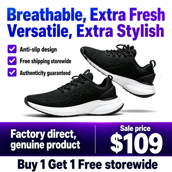 Black Sneakers Purple Gradient Promo