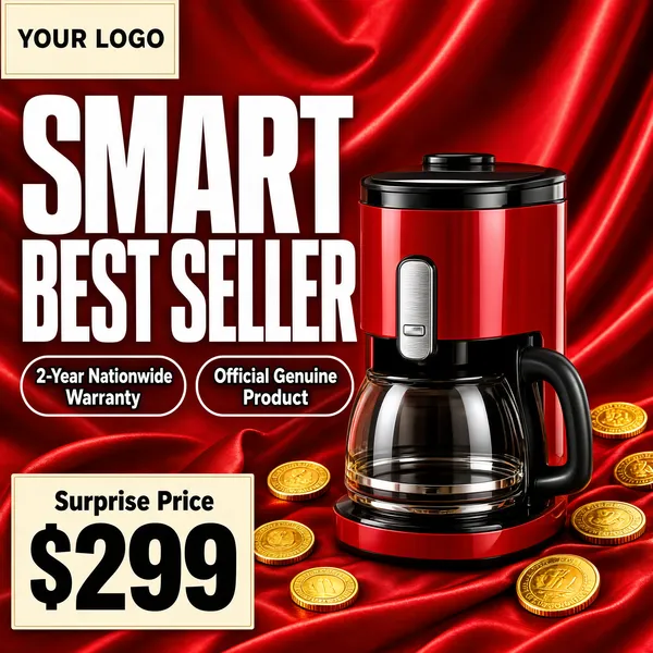 Red Coffee Maker Best Seller Product Image