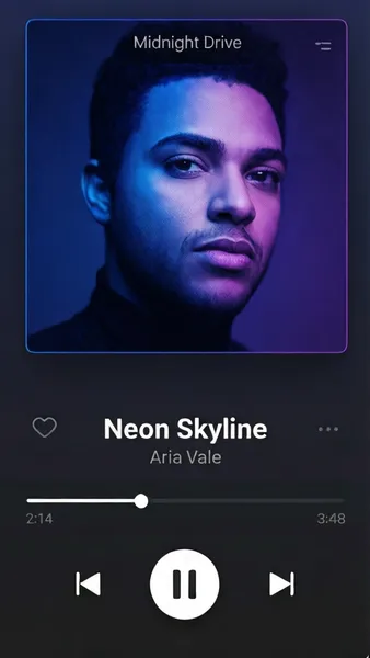 Midnight Drive Music Player UI