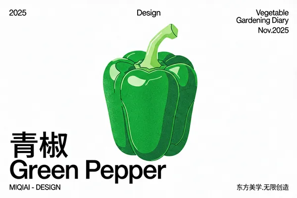 Minimalist Geometric Green Pepper Poster