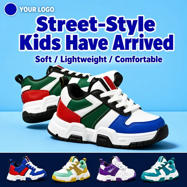 Street-Style Kids Sneakers Product Shot