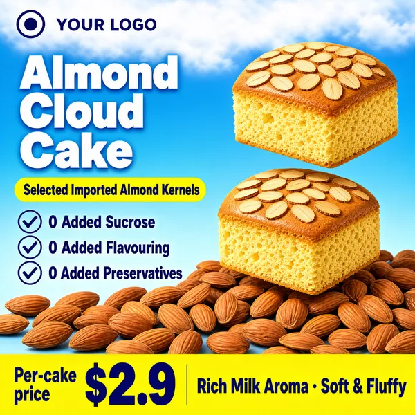 Almond Cloud Cake E-Commerce Product Shot