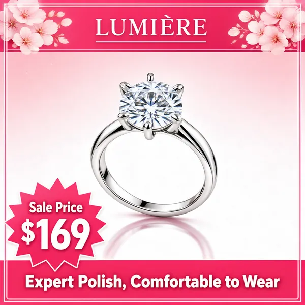 Romantic Diamond Solitaire Ring on Blush
