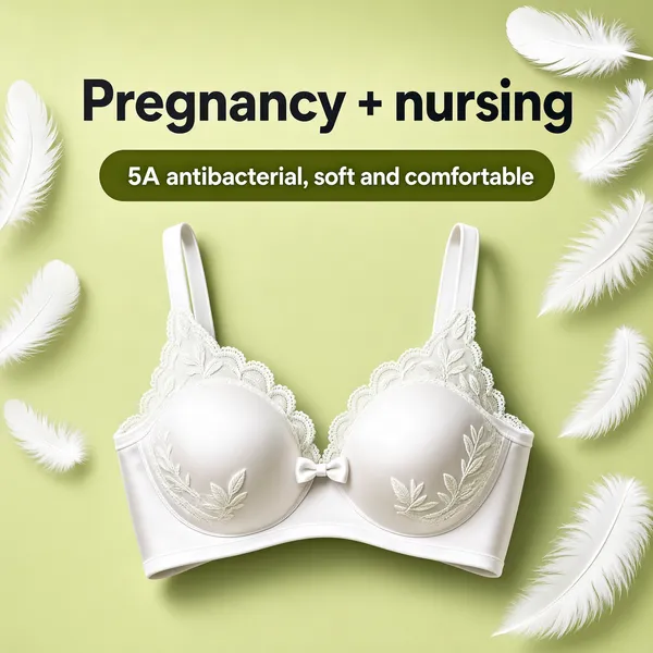 Soft Sage Nursing Bra with Lace Detail