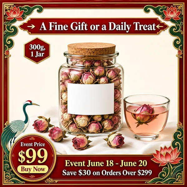 Festive Rose Bud Herbal Tea Gift Jar