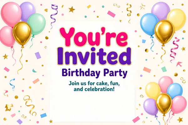 Cheerful Birthday Party Invitation