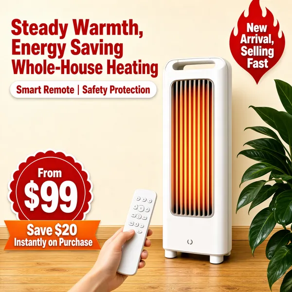 Tower Fan Heater with Smart Remote