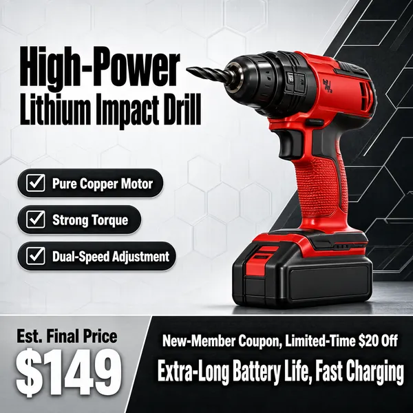 High-Power Lithium Impact Drill