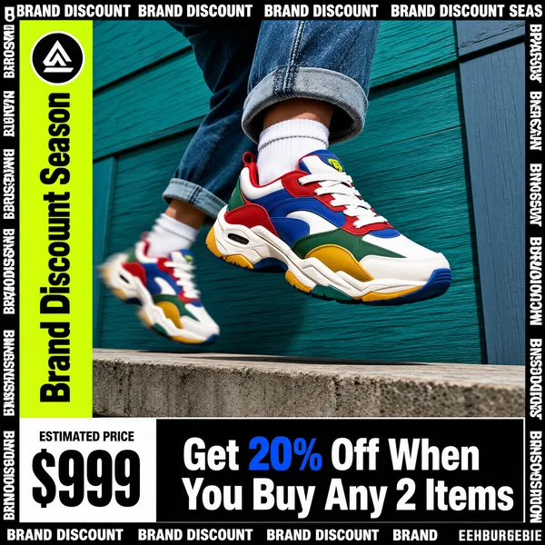 Brand Discount Season Sneaker Sale Poster