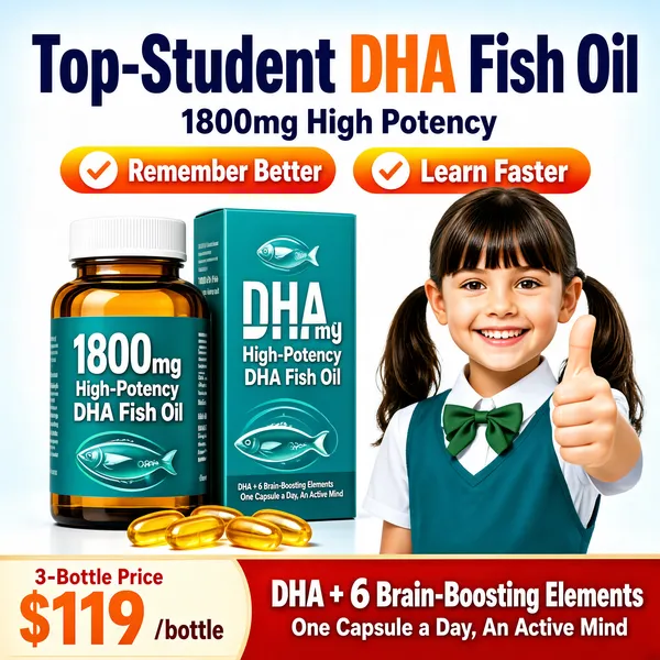 Top-Student DHA Fish Oil Supplement Bottle