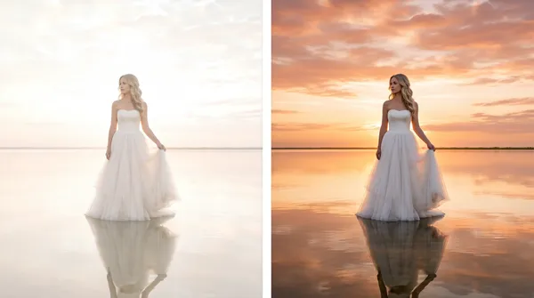 Wedding Photo Color Correction Before After Diptych