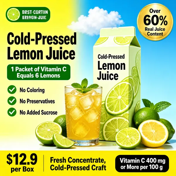 Cold-Pressed Lemon Juice E-Commerce Product Image