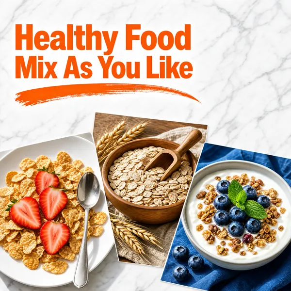 Healthy Breakfast Food Collage