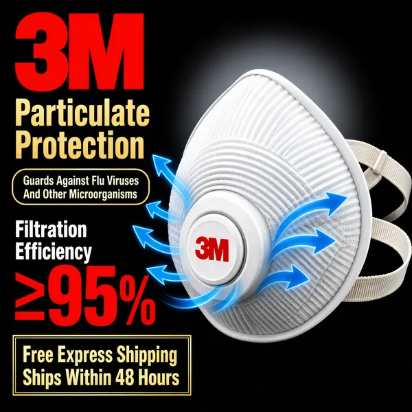 3M Particulate Respirator — 95% Filtration Protection