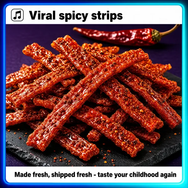 Viral Spicy Strips Product Shot