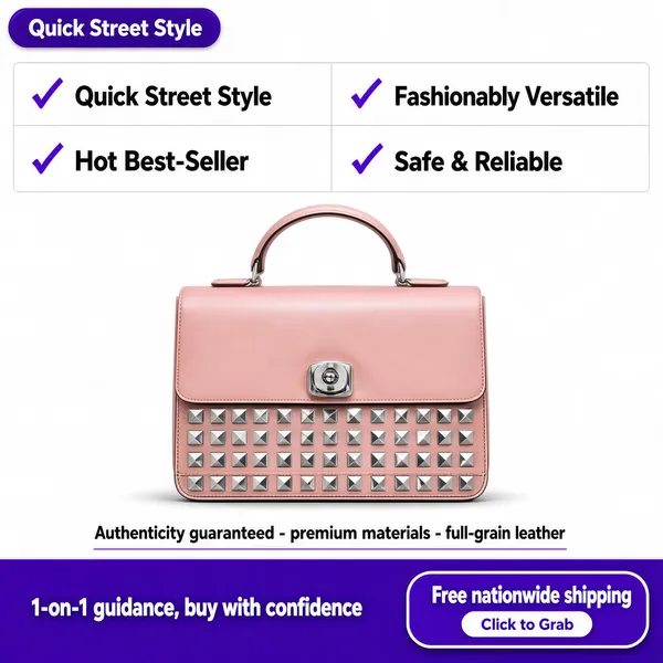 Pink Leather Satchel Fashion Promo