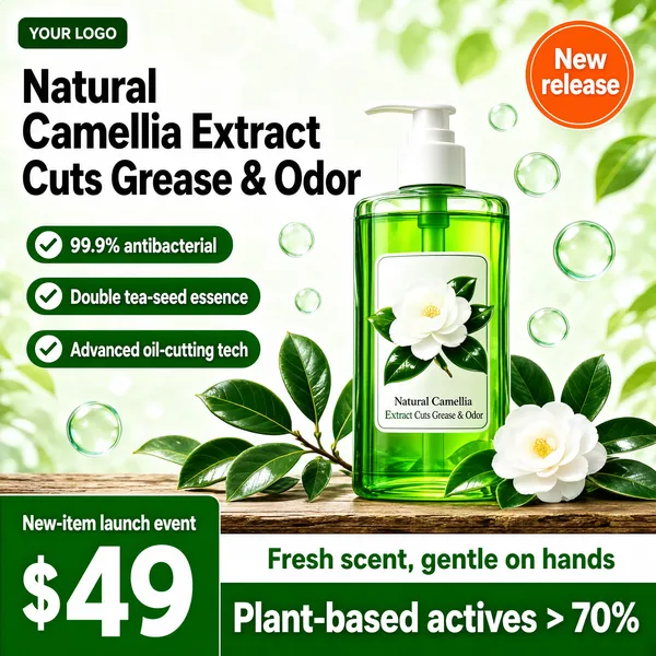 Natural Camellia Dish Soap Product Shot