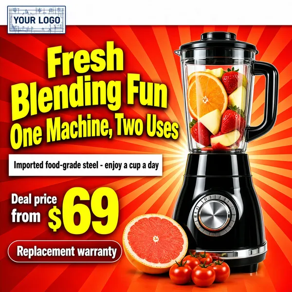 Fresh Retro Blender Product Ad