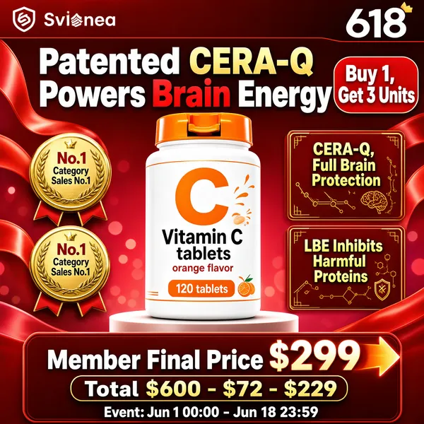 Patented CERA-Q Vitamin C Brain Energy Supplement