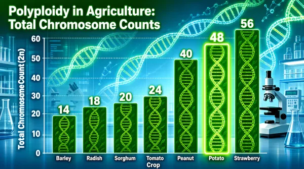 Create an infographic featuring a title 'Polyploidy in Agric