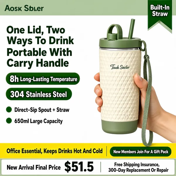 Insulated Tumbler with Dual Lid Office Essential