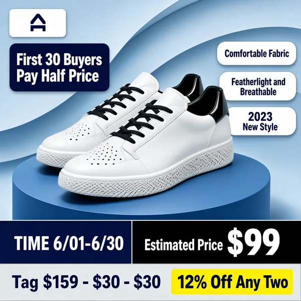 Minimalist White Sneaker E-Commerce Showcase