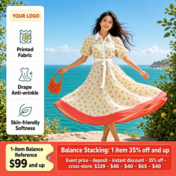 Breezy Seaside Floral Dress Promotion