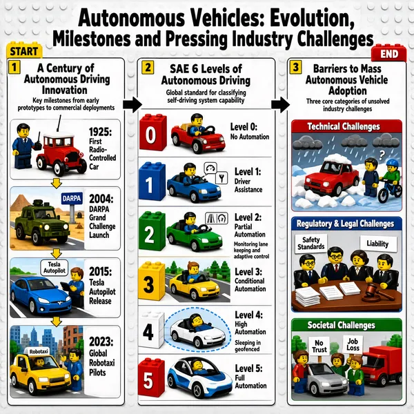 Autonomous Vehicles Evolution LEGO Infographic