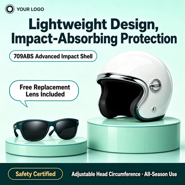 Retro Helmet and Sunglasses Product Display
