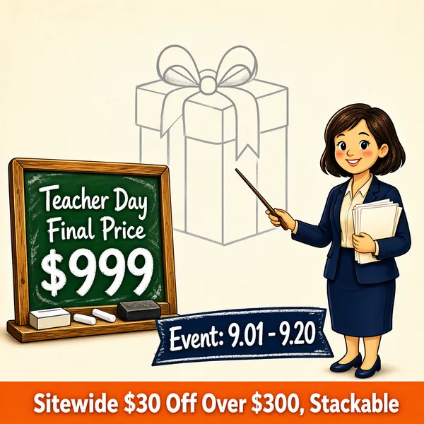 Teacher Day Sale Chalkboard Banner