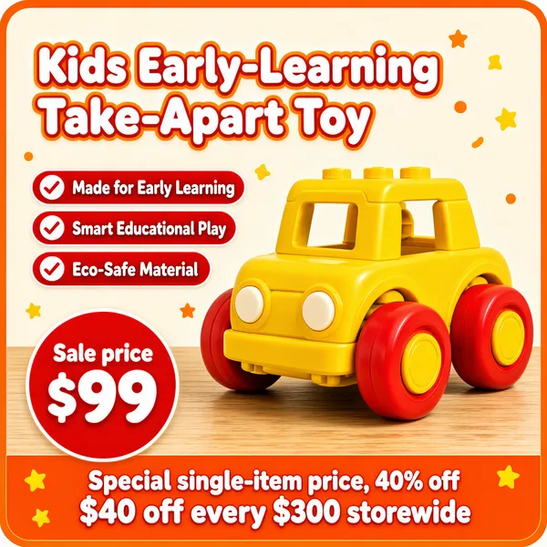 Kids Take-Apart Toy Car Educational Block Set