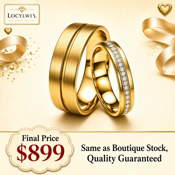 Luxury Wedding Ring Pair with Diamonds