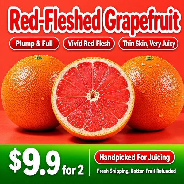 Juicy Fresh Red Grapefruit Display