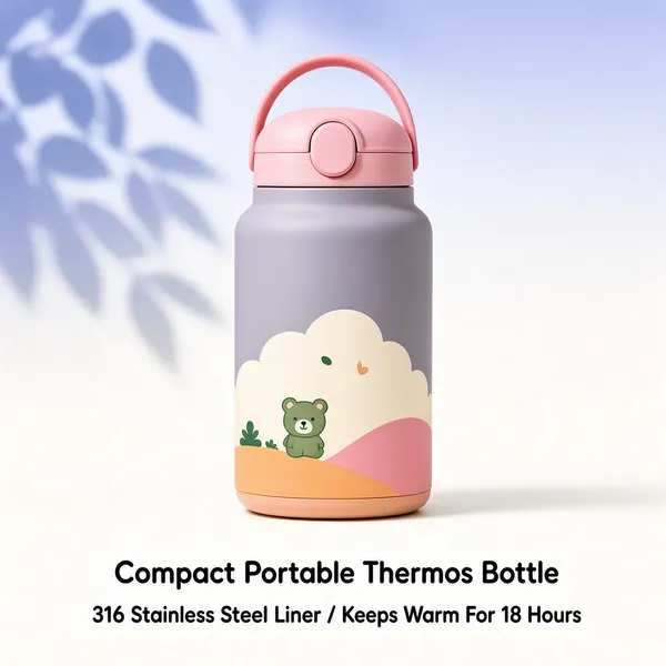 Pastel Kids Thermos Bottle Product Shot