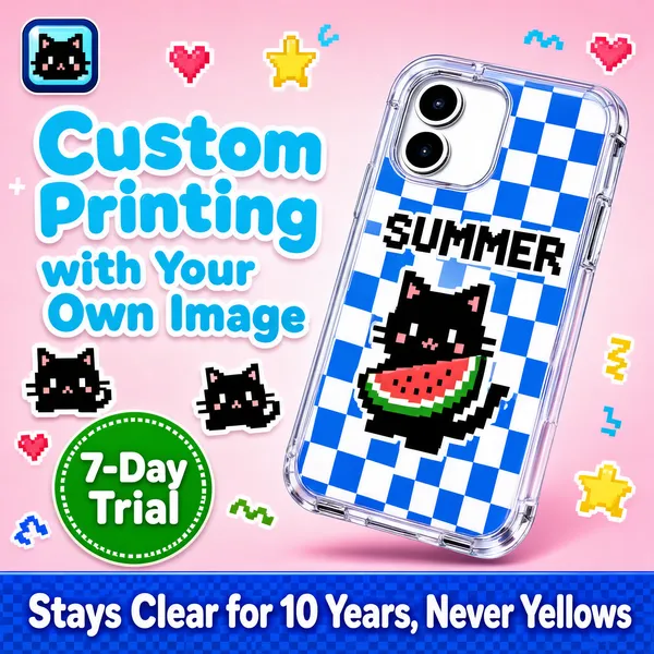 Custom Pixel Cat Phone Case Promo
