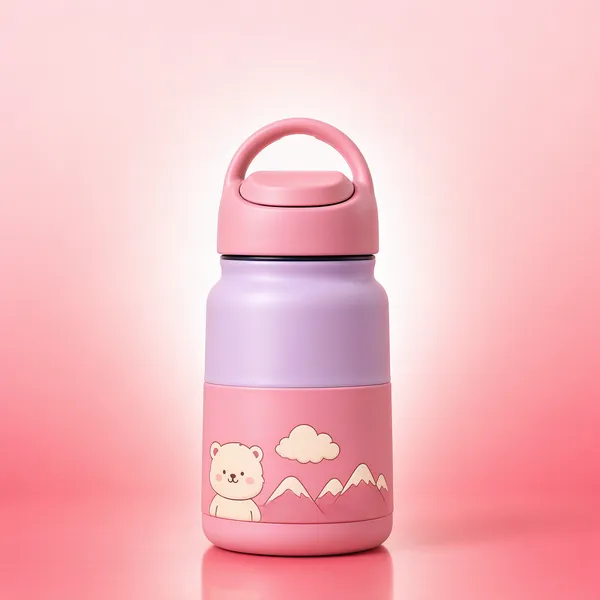Pastel Pink Kids Water Bottle