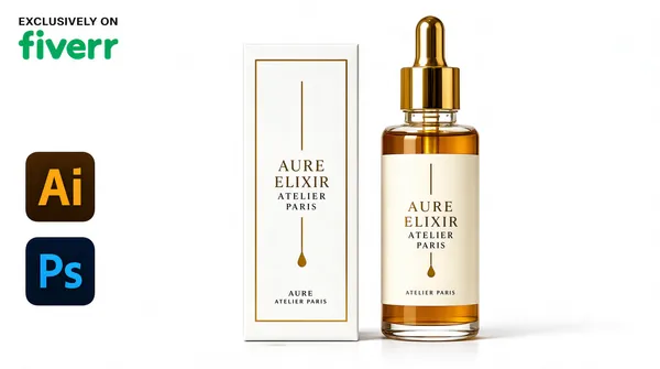 Minimalist Gold Cosmetic Dropper Bottle