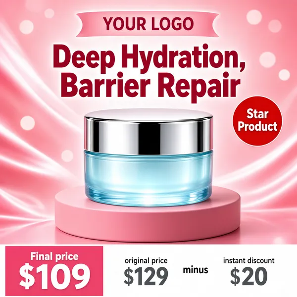 Deep Hydration Skincare Cream Ad