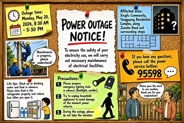 Community Power Outage Notice Board