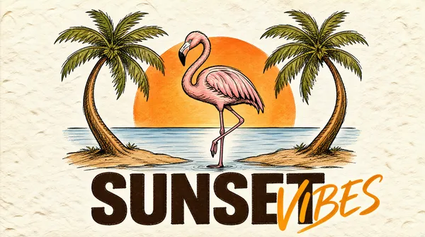 Tropical Flamingo Sunset Gig Cover