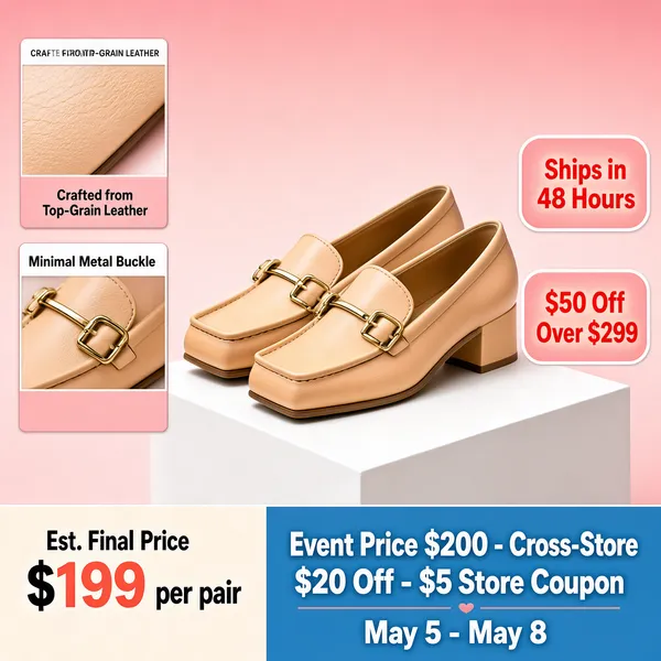 Apricot Leather Loafers Mother's Day Showcase