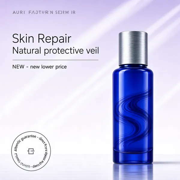 Cobalt Blue Serum Bottle Premium Skincare