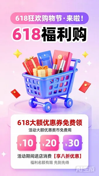 618 Shopping Festival 3D E-commerce Poster