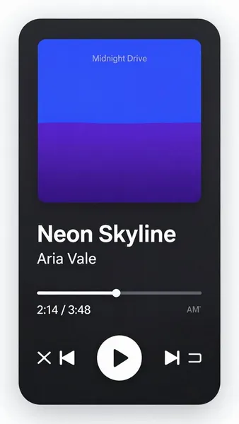 Midnight Drive Music Player UI
