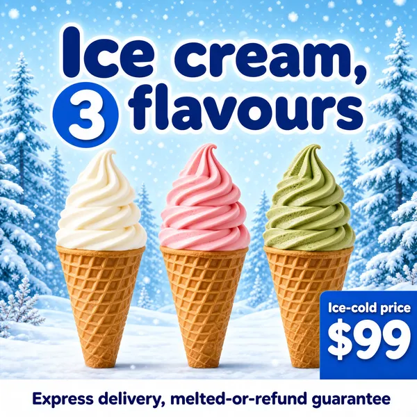 Ice Cream Three Flavors Winter Sale