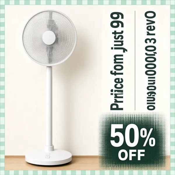 Minimalist Japanese-Style Fan Sale Poster