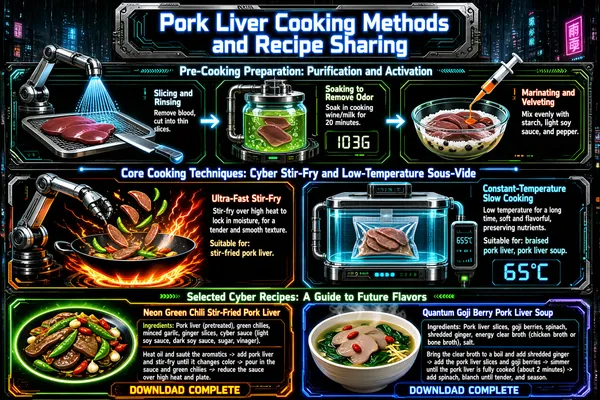 Cyberpunk Pork Liver Cooking Infographic