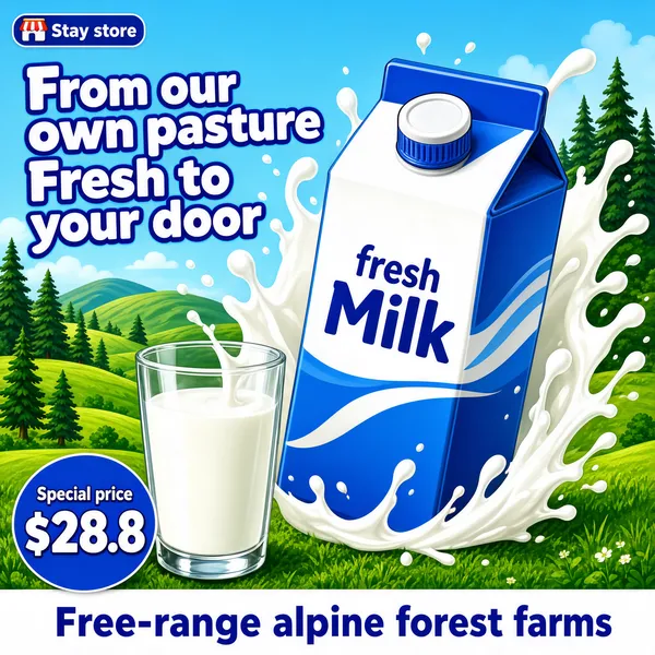 Fresh Farm Milk Product Display