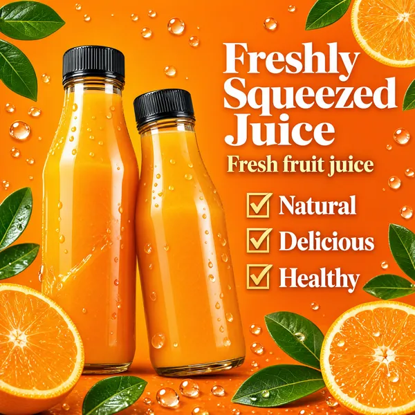 Freshly Squeezed Orange Juice bottles